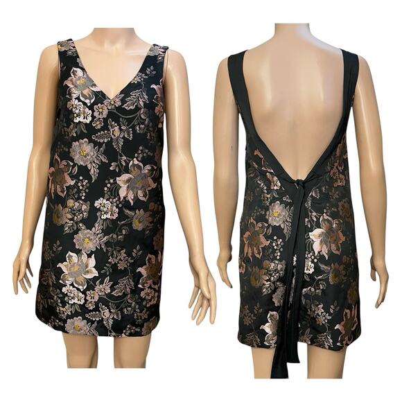 Urban Outfitters Dresses & Skirts - Urban Outfitters Jacquie Jacquard Mini Dress XS/S Floral Open Back Party READ
